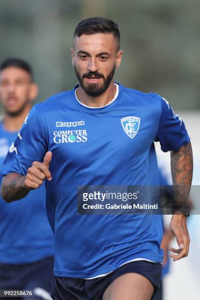 Francesco Caputo of Empoli FC in action during the training session of the 2018/2019 season during the New Shirt Unveiling/Training Session on July...