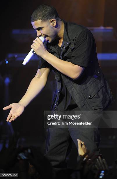 Aubrey Drake Graham aka Drake performs in support of his Thank Me Later release at The Warfield on May 12, 2010 in San Francisco, California.