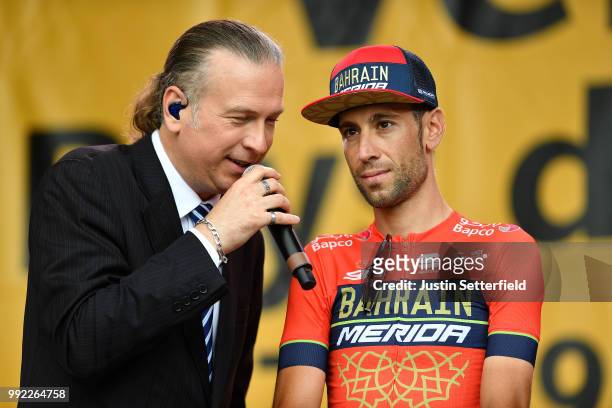 Vincenzo Nibali of Italy and Bahrain Merida Pro Cycling Team / during the 105th Tour de France 2018, Team Presentation on July 5, 2018 in Place...