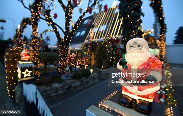 View of a decorated and illuminated residential house in Delmenhorst, Germany, 29 November 2017. Around 55,000 lights were used by the Borchart...