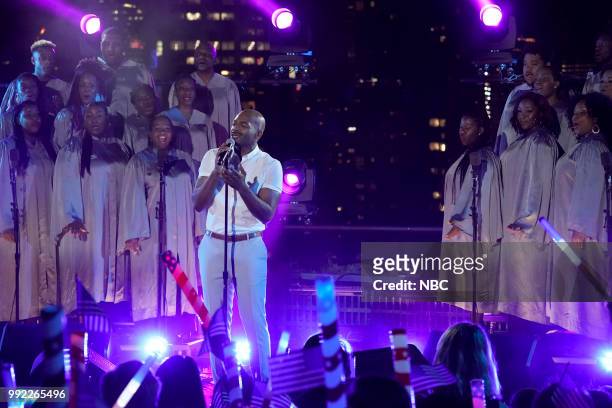 Pictured: Brandon Victor Dixon performs during the 2018 "Macy's Fourth of July Fireworks Spectacular" in New York City --