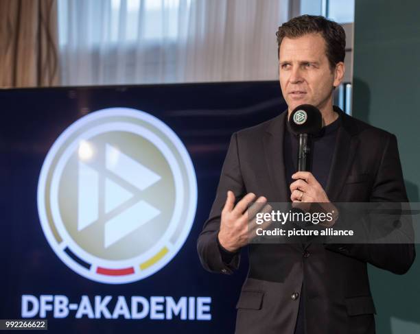 German national soccer team manger Oliver Bierhoff speaking during a press conference by the DFP in Frankfurt am Main, Germany, 30 November 2017....