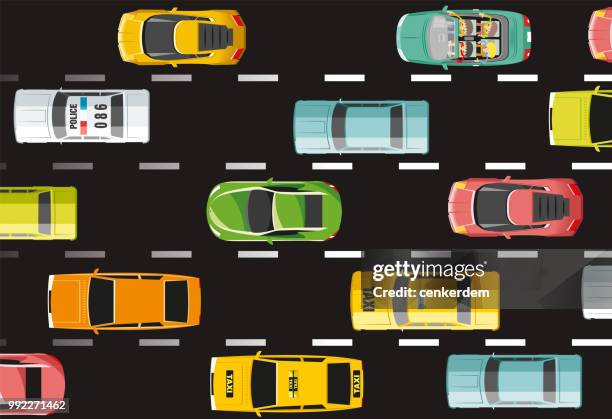 traffic jam - convertible stock illustrations