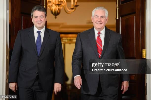German Minister of Foreign Affairs Sigmar Gabriel and his US-counterpart Rex Tillerson meet for bilateral talks at the ministry of foreign affairs in...