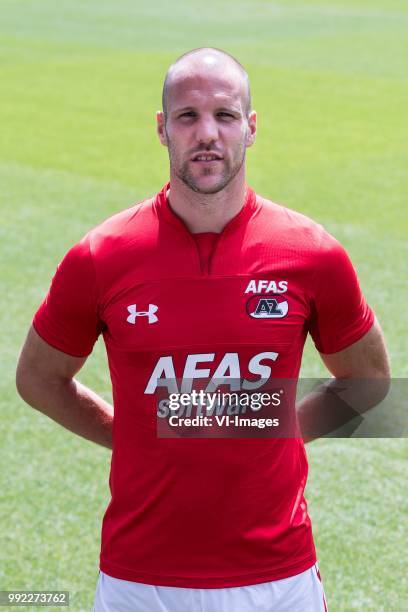 Ron Vlaar during the team presentation of AZ Alkmaar on July 05, 2018 at Afas stadium in Alkmaar, The Netherlands