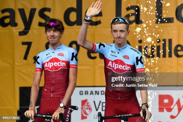 Ilnur Zakarin of Russia / Ian Boswell of The United States / during the 105th Tour de France 2018, Team Presentation on July 5, 2018 in Place...