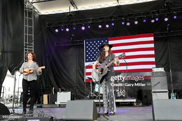 Cathy Guthrie and Amy Nelson of Folk Uke perform in concert at Willie Nelson's 45th 4th Of July Picnic at the Austin360 Amphitheater on July 4, 2018...