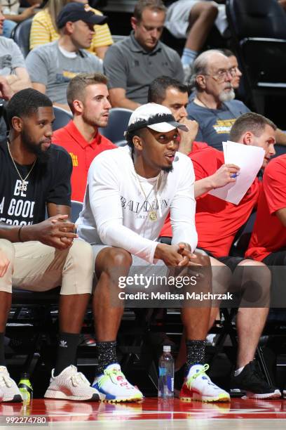 Donovan Mitchell of the Utah Jazz attends a game between Utah Jazz and Memphis Grizzlies on July 3, 2018 at Golden 1 Center in Sacramento,...