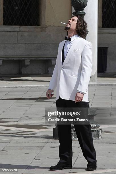 Actor Johnny Depp on location for "the Tourist" at Piazza San Marco on May 13, 2010 in Venice, Italy.