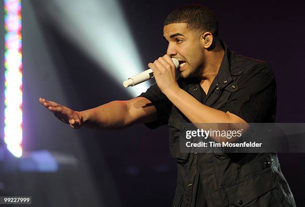 Aubrey Drake Graham aka Drake performs in support of his Thank Me Later release at The Warfield on May 12, 2010 in San Francisco, California.