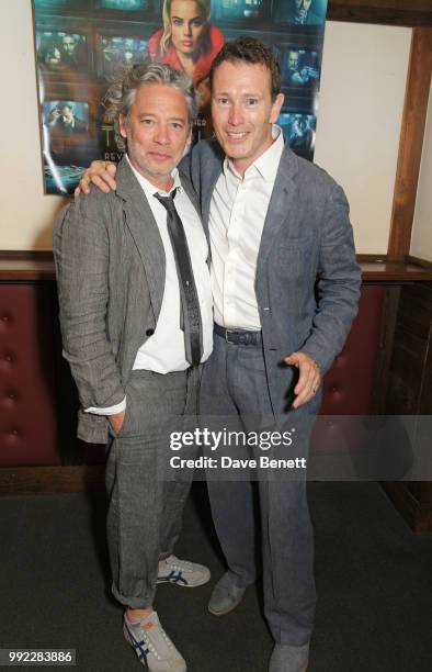 Dexter Fletcher and Nick Moran attend a special screening of "Terminal" at Prince Charles Cinema on July 5, 2018 in London, England.