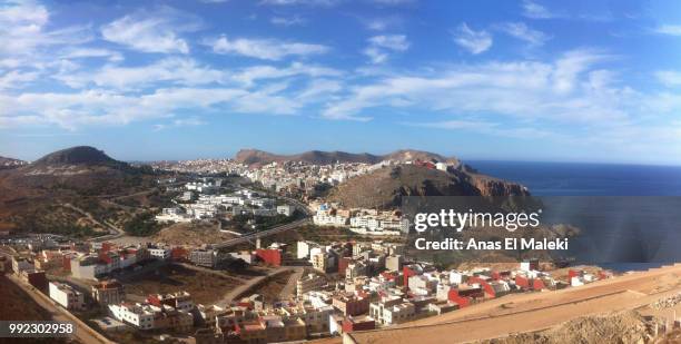 panoramic view of al hoceima - anas el foto e immagini stock