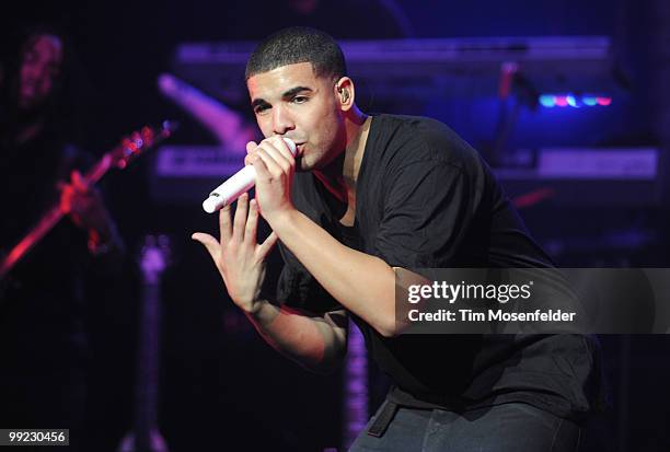 Aubrey Drake Graham aka Drake performs in support of his Thank Me Later release at The Warfield on May 12, 2010 in San Francisco, California.