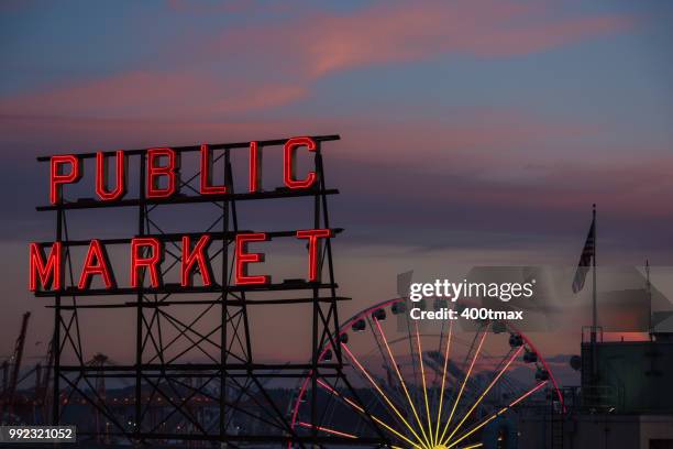 openbare markt - elliott bay stockfoto's en -beelden