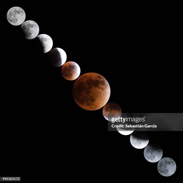 super harvest blood moon eclipse - september 2015 - harvest moon - fotografias e filmes do acervo