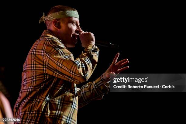 Macklemore performs on stage on July 3, 2018 in Rome, Italy.