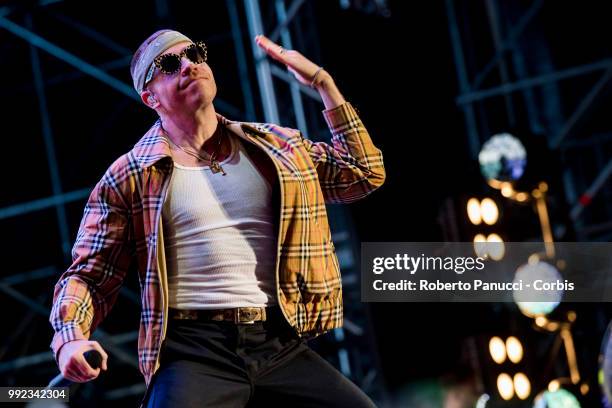 Macklemore performs on stage on July 3, 2018 in Rome, Italy.