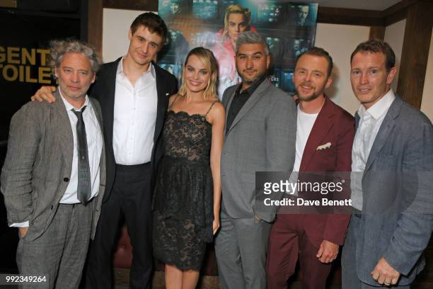 Dexter Fletcher, Max Irons, Margot Robbie, director Vaughn Stein, Simon Pegg and Nick Moran attend a special screening of "Terminal" at Prince...
