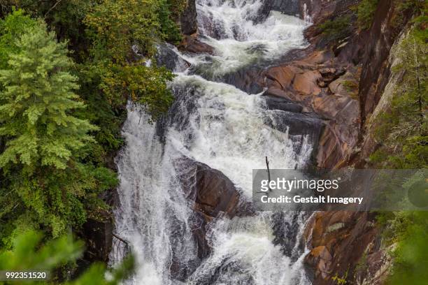 l'eau d'or falls at tallulah gorge - cascade eau stock pictures, royalty-free photos & images
