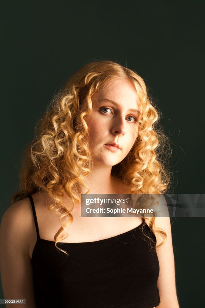 A portrait of a young woman in the studio