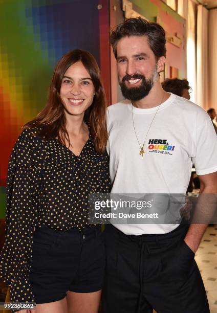 Alexa Chung and Jack Guinness attend the PRIDE celebrations with the unveiling of Spectrum Cube at The London EDITION with an installation by Gary...