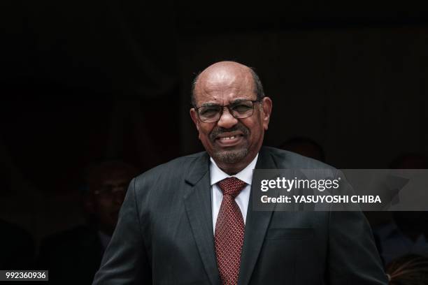 Sudan's President Omar al-Bashir walks to make his speech during the inauguration ceremony of Djibouti International Free Trade Zone in Djibouti on...