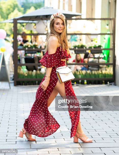 Radio personality Lola Weippert attends the HashMAG Blogger Lounge on July 5, 2018 in Berlin, Germany.