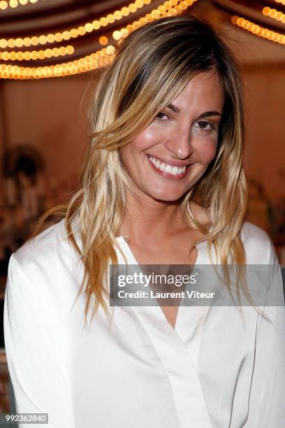 Actress Sveva Alviti attends "La Femme dans le Siecle - Waman in the Century" Dinner at Jardin des Tuileries on July 5, 2018 in Paris, France.