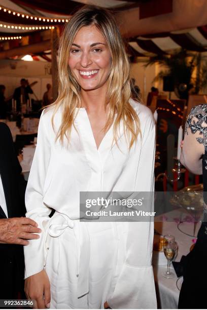 Actress Sveva Alviti attends "La Femme dans le Siecle - Waman in the Century" Dinner at Jardin des Tuileries on July 5, 2018 in Paris, France.