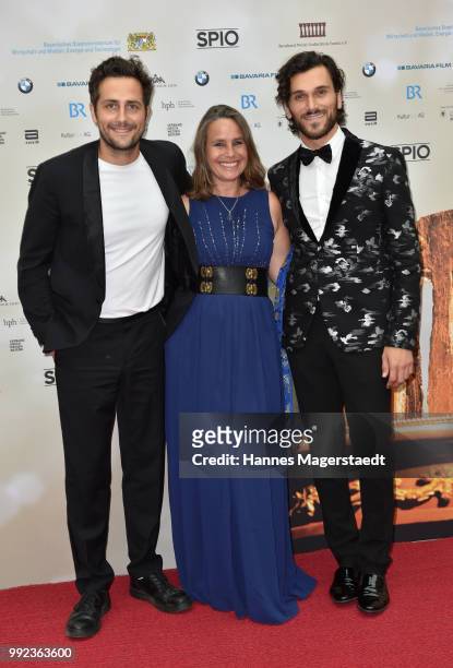Christian Natter, Marie Theres Kroetz-Relin and Vladimir Korneev attend the Bernhard Wicki Award 2018 during the Munich Film Festival 2018 at...