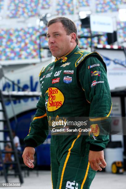 Ryan Newman, driver of the Bass Pro Shops/Cabela's Chevrolet, walks to his car during practice for the Monster Energy NASCAR Cup Series Coke Zero...