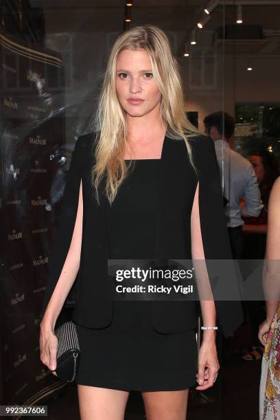 Lara Stone seen attending Magnum London - VIP launch party on July 5, 2018 in London, England.