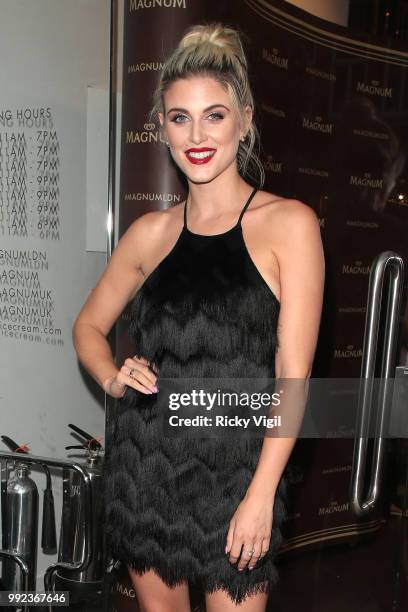 Ashley James seen attending Magnum London - VIP launch party on July 5, 2018 in London, England.