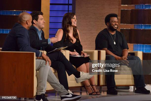 Ashley Graham, Donald Faison, Craig Robinson and Adam Pally make up the celebrity panel on "To Tell the Truth," Episode 311, airing SUNDAY, JULY 22 ,...