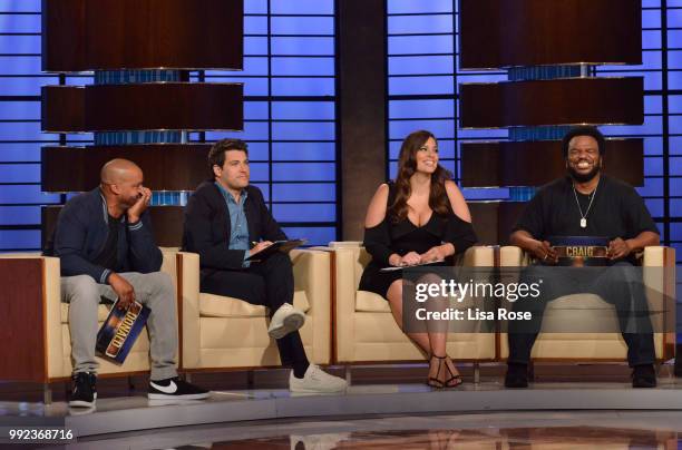 Ashley Graham, Donald Faison, Craig Robinson and Adam Pally make up the celebrity panel on "To Tell the Truth," Episode 311, airing SUNDAY, JULY 22 ,...