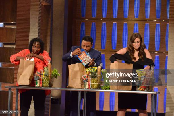 Ashley Graham, Donald Faison, Craig Robinson and Adam Pally make up the celebrity panel on "To Tell the Truth," Episode 311, airing SUNDAY, JULY 22 ,...