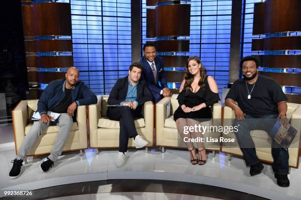 Ashley Graham, Donald Faison, Craig Robinson and Adam Pally make up the celebrity panel on "To Tell the Truth," Episode 311, airing SUNDAY, JULY 22 ,...