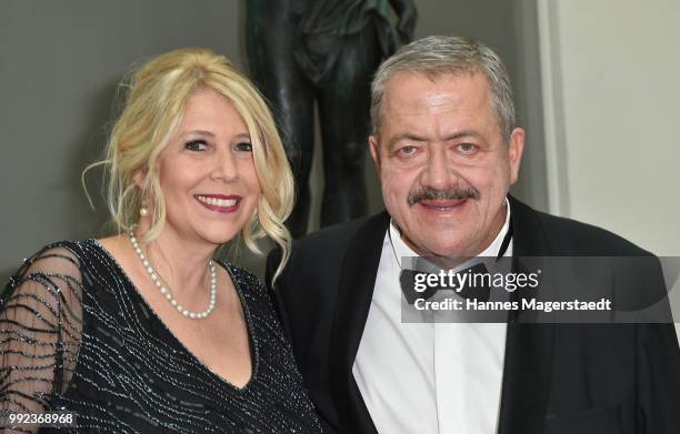 Joseph Hannesschlaeger and Bettina Geyer attend the Bernhard Wicki Award 2018 during the Munich Film Festival 2018 at Cuvilles Theatre on July 5,...