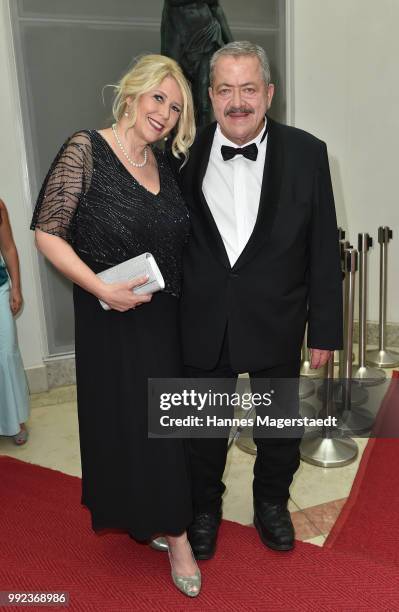 Joseph Hannesschlaeger and Bettina Geyer attend the Bernhard Wicki Award 2018 during the Munich Film Festival 2018 at Cuvilles Theatre on July 5,...