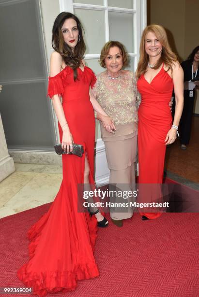 Sara Yafi, Elisabeth Wicki-Endriss and Silke Popp attend the Bernhard Wicki Award 2018 during the Munich Film Festival 2018 at Cuvilles Theatre on...