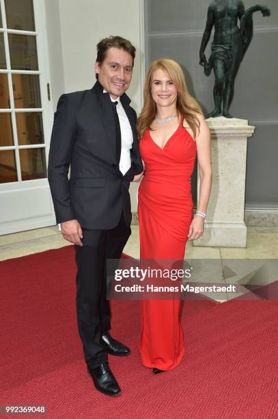 Maik van Epple and Silke Popp attend the Bernhard Wicki Award 2018 during the Munich Film Festival 2018 at Cuvilles Theatre on July 5, 2018 in...