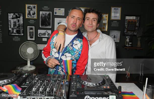 Fat Tony and Nick Grimshaw attend Kiehl's 'We Are Proud' party to celebrate Pride on July 5, 2018 in London, England.
