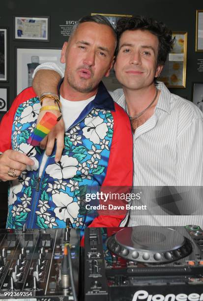 Fat Tony and Nick Grimshaw attend Kiehl's 'We Are Proud' party to celebrate Pride on July 5, 2018 in London, England.