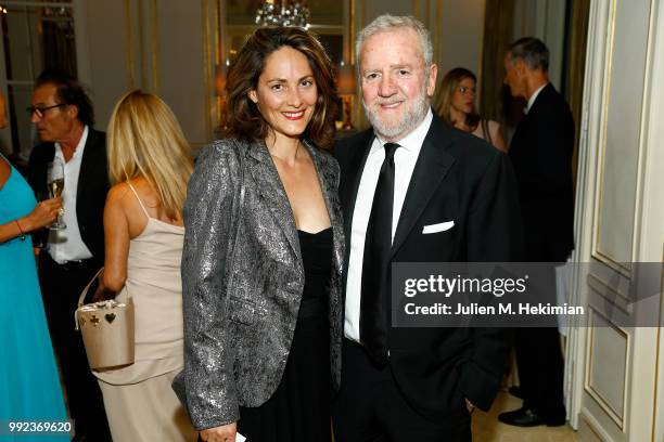 Delphine Malachard de Reyssiers and Fabio Conversi attend the Liu Lisi Charity Gala Dinner with Unicef at Hotel Plaza Athenee on July 5, 2018 in...