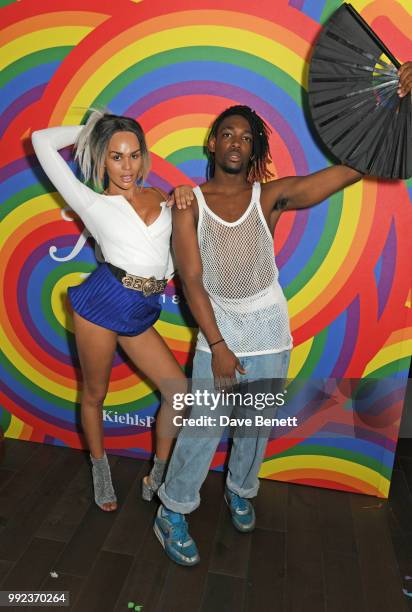 Talulah-Eve and Jay Jay Revlon attend Kiehl's 'We Are Proud' party to celebrate Pride on July 5, 2018 in London, England.