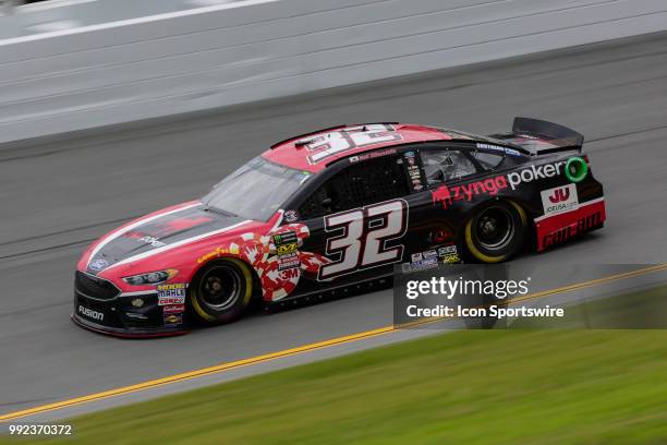 Matt DiBenedetto, driver of the Zynga Poker Ford, during practice for the Coke Zero Sugar 400 on July 5, 2018 at Daytona International Speedway in...