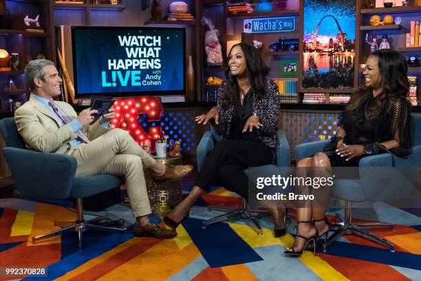 Pictured : Andy Cohen, Aisha Tyler and Kandi Burruss --