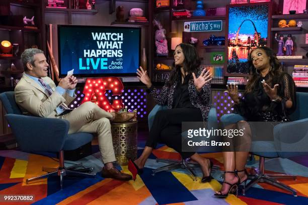 Pictured : Andy Cohen, Aisha Tyler and Kandi Burruss --