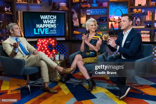 Pictured : Andy Cohen, Dorinda Medley and Willie Geist --