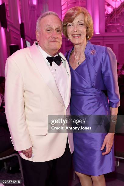 Fiona Woolf and guest attend the Pride In London Gala Dinner 2018 at The Grand Connaught Rooms on July 5, 2018 in London, England.